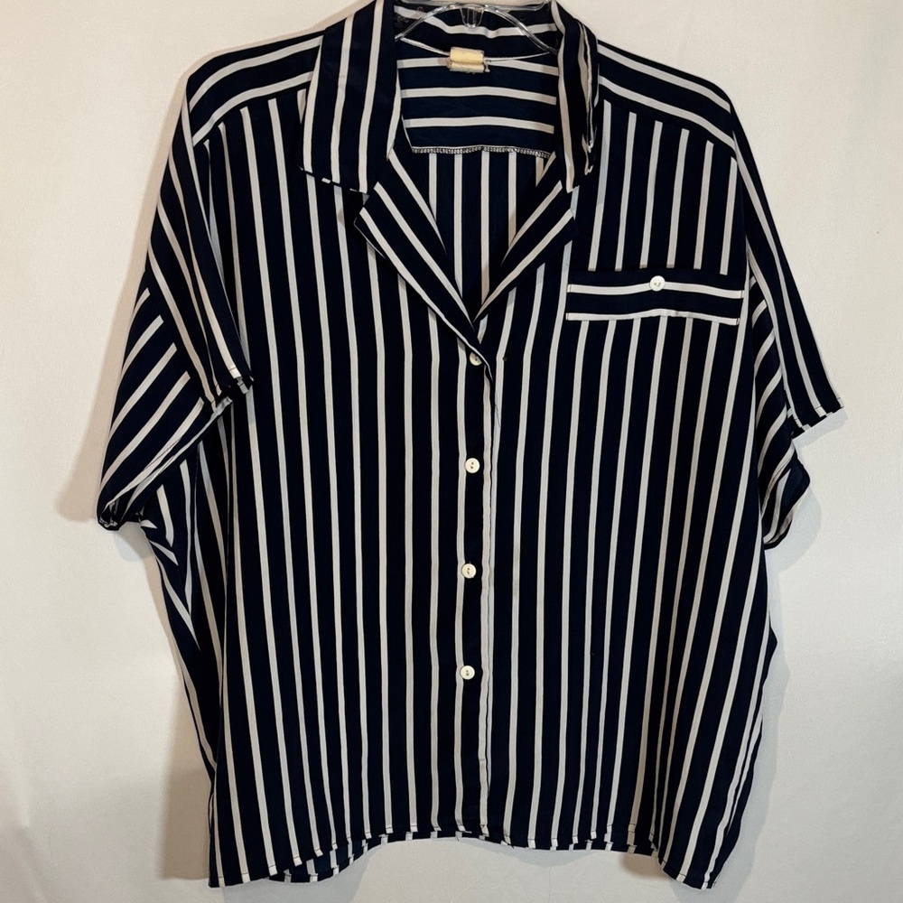 Vintage made in Canada Navy Striped women’s Shirt